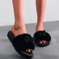 【BestGO】Shoes For Women New Casual Shoes ClearanceFashion Indoor Rabbit Ear Women Slip-on Open Toe Flat Warm Winter Slipper Shoes. 