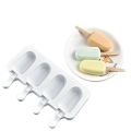 4 Cavity Silicone Popsicle Molds with Sticks Reusable Ice Cream Maker Kit for Homemade Frozen  Fruit Bars Healthy Treats Summer Snacks Easy Pop DIY Mold for Kids and Family DIY Ice Cream Maker Kit. 