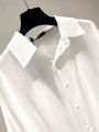 Black, Short Sleeve Shirt Women's Summer Waist-Controlled White Chiffon Shirt High-Grade Niche Batwing Sleeve Short Top. 