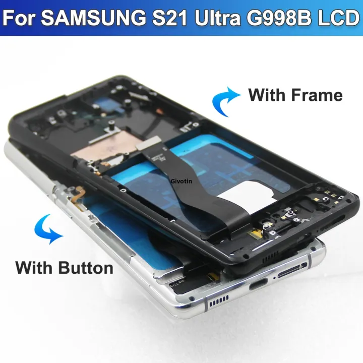 S21%20Ultra%20Screen%20with%20Fingerprints,%20for%20Samsung%20Galaxy%20S21%20Ultra%205G%20G998B%20G998B/DS%20Lcd%20Display%20Digital%20Touch%20Screen%20with%20Frame%20-%20Image%206