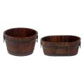 Planter Preservative Wooden Decorative Ornament Flower Bucket Flower Pot for Backyard Garden Home Decoration. 
