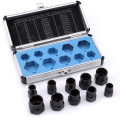 10-Piece Nut Removal Nut Damage Bolt Extractor Hexagon Nut Removal Tool Set High Durable Easy Install. 