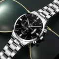 【Miga Plaza】Fashion Mens Watches Luxury Silver Stainless Steel Quartz Wrist Watch Man Business Watch for Men Calendar Clock Reloj Hombre. 