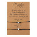 IFKM Handmade Love Heart Shape Charm Bracelet Thin Black ​Rope Thread String Bracelets For Men Women Couple Gift Accessories. 