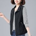 [ with Breathable Mesh ] Middle-Aged Mom Wear Spring and Summer Short Vest Women's Casual Western Style Waistcoat Outer Vest Vest. 