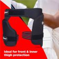 RMAX Lower Body Protection Cricket Thigh Pad Double Inner Thigh Pad Cricket Thigh Guard for Right Hand Batsman (Black) (FROM INDIA) SAB. 