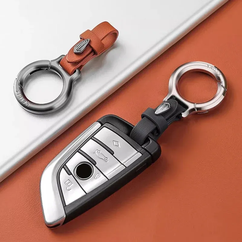 Leather Car Keychains for Women Men Waist Belt Buckle Carabiner Car Pendant Key Chains Rings Keyring Bag Gifts