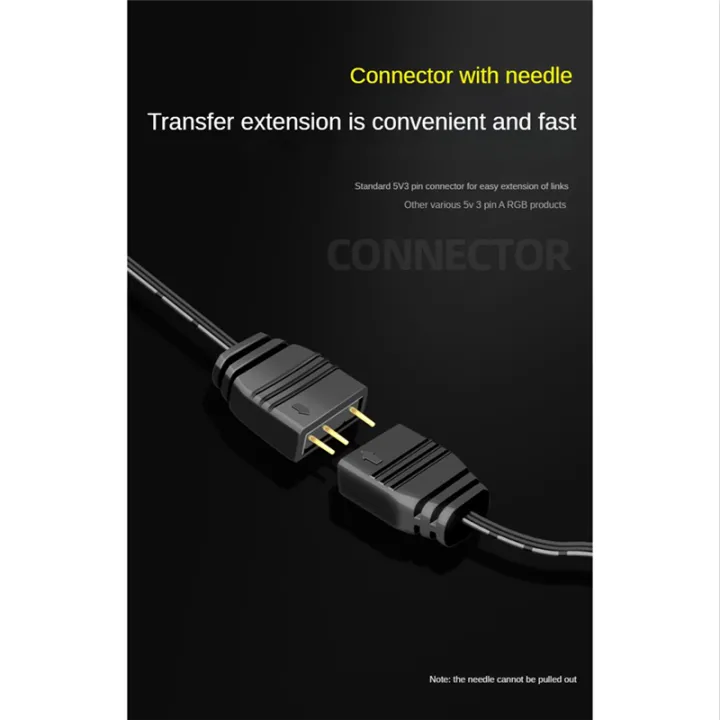 COOLMOON%205V%203Pin%20to%20SATA%20ARGB%20Mini%20Adapter%20RGB%20Controller%20Controller%20HUB%20Computer%20Fan%20LED%20Lighting%20RGB%20Control%20Cable%20-%20Image%203