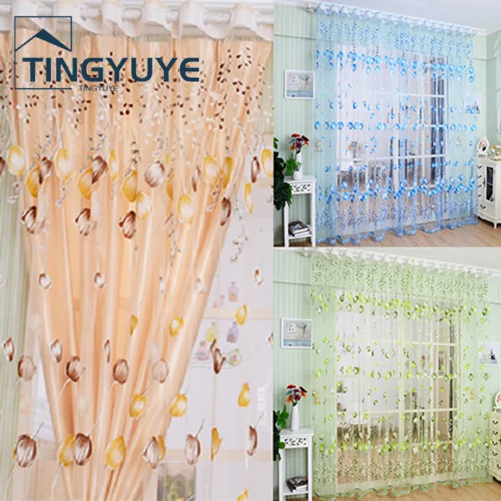 Tulip%20Flower%20Voile%20Curtain%20Drape%20Panel%20Room%20Sheer%20Home%20Door%20Window%20Decoration%20-%20Image%204
