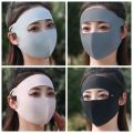 Portable Anti-UV Ice Silk Sunscreen Mask Eye Corner Protection Outdoor Face Shield Face Gini Mask Traceless Sun Protection Driving Face Cover Ladies/Girls. 