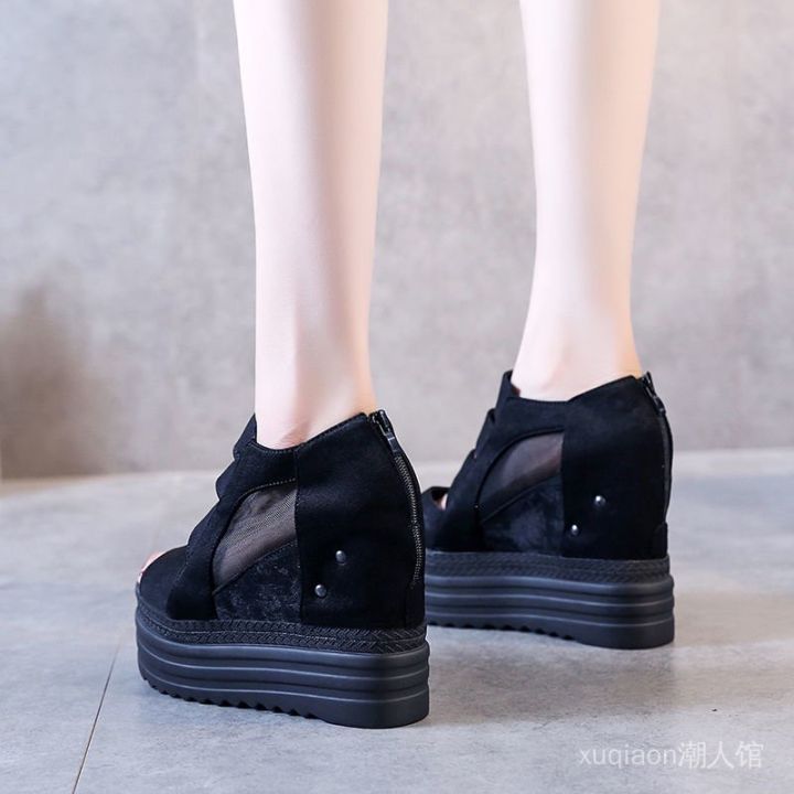 10cm%20Super%20High%20Heel%20Peep%20Toe%20Sandals%20Women's%20Summer%20Platform%20Platform%20Platform%20Shoes%20White%20Peep%20Toe%20Shoes%20Wedge%20Platform%20Zipper%20-%20Image%202