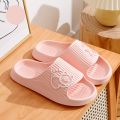 【HOT】 Summer Women's Slippers Fashion Indoor Soft Sole Durable And Wear-Resistant Cute Cartoon Cat Bathroom Home Shoes Couple. 