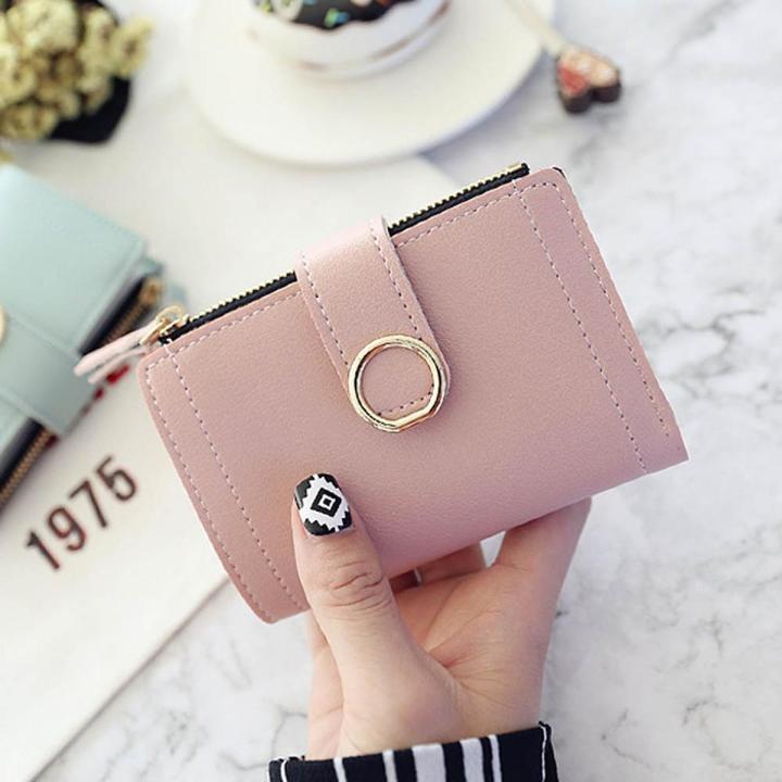 New Short Women Wallets Fashion Simple Cute Small Female Wallets PU Leather Card Holder Women s Purse Daraz.lk