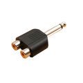 Mono Plug 6.5mm Male To 2 RCA Female Jack Converter Adapter Mic Jack. 