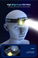 Auoyo Headlamp Mini Induction Headlight USB Rechargeable Headlights Free Adjustable Headlamps Waterproof Work Light Emergency Light Head-mounted Lamp With Hidden Hook for Camping Outdoor Running Fishing Hiking. 