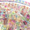 12 Sheets/Pack Cartoon Cake Candy Ice Cream Pattern Stickers Toy Kids Scrapbooking Bubble PVC 3D Kawaii Sticker For Girls Gift. 