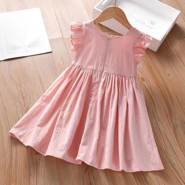 Girls'%20Dress%202024%20Summer%20New%20Girl%20Ruffled%20Flounced%20Sleeve%20Vest%20Skirt%20Thin%20Princess%20Dress%20Baby%20Skirt%20-%20Image%202