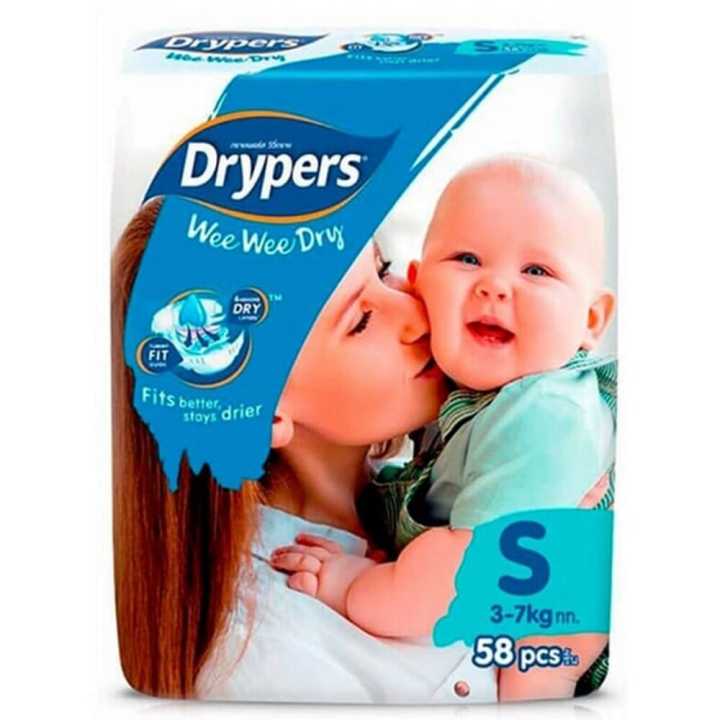 Drypers Wee Wee Dry Disposable Baby Diapers Small 58 Pcs