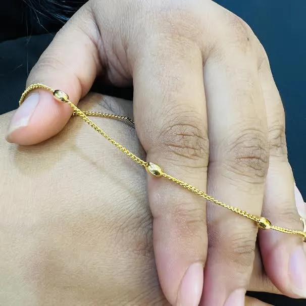 Gold%20Plated%20latest%20OVAL%20Type%20Anklet%20Foot%20Jewelry%2010inch%20Box%20Chain%20Kolusu%20for%20Women%20-%20Image%209