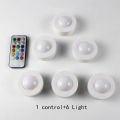 LED Lights Wireless RGB Under Cabinet Lighting Puck Color Changing Remote. 