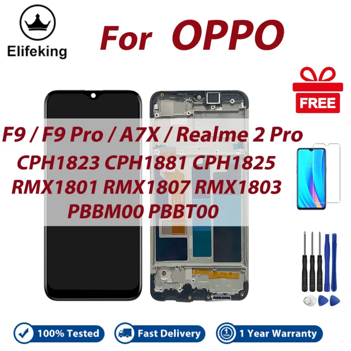 LCD With Frame For OPPO F9 F9 Pro A7X Realme 2 Pro Display Touch Screen Digitizer Assembly Replacement Parts
