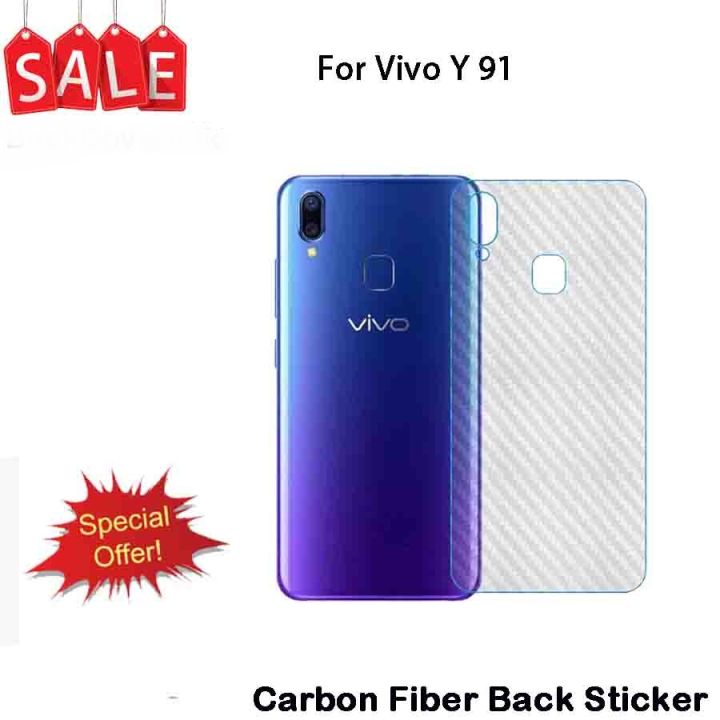Vivo Y91 Ultra Thin Clear Slim Fit Transparent Carbon Fiber Film Phone Case Wrap Screen Protector 3D Back Skin Ultra Thin Protective Film Anti Scratch Back Sticker For Vivo Y91