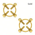316L Stainless Steel Adjustable Nipple Ring for Women, Clip On, Various Colors, Fake Nipple Piercing Jewelry. 