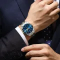 【Miga Plaza】 New Men's Watches Business Quartz Stainless Steel Gold Watch for Man Sport Wrist Watch Waterproof Luminous High FASHION Male Clock Men Watch +Box. 