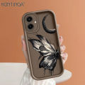 Hontinga for Samsung A06 Back Cover black butterfly Pattern Ladder Soft Camera Protection Rubber Phone Case for Girls. 