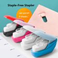 Cute Portable Mini No Nails Students Supplies Stapling Machine School Office Supplies Stapleless Stapler Staple-Free Stapler Stationery. 