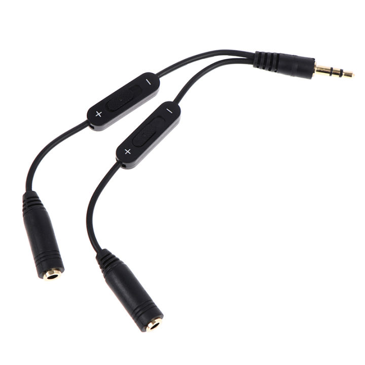 1 In 2 Out 3.5mm Male To Double Mono 3.5mm Female Headphone Y Splitter Cable Encounter