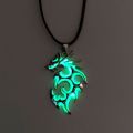New Year Vintage Punk Dragon Pendant Necklace Glowing In The Dark Moonstone Luminous Dragon Necklace Charm Gift Glowing Necklace Men Boy. 