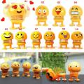 Smiley Spring,Cute Emoji Bobble Head Spring Dolls Car Ornaments Bounce Toys 1 Pcs. 