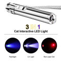 【ALLGOOD】3 in 1 USB Rechargeable Red Dot Laser Light Super Laser Pointer Pen Cat Pet Toy Red UV Flashlight. 