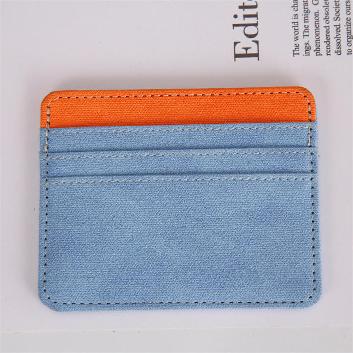 Candy color ID card holder Convenient Color changing Multi-slot Card case wallet Slim Canvas grain for Business professionals Office workers Students Travelers use