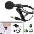 Portable Mini Lavalier Mic 3.5mm Jack Tie Clip Microphones Smart Phone Recording PC Clip-on Lapel For Speaking Singing Speech. 