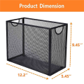 2X Hanging File Organizer Filing Box,Metal Mesh File Crate Desk Organizer Magazine Holder with 10 Hanging Folders. 