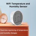 Tuya Wi-Fi Temperature Humidity Sensor Intelligent Hygrothermograph Meter with High and Low Temperature Alarm Function Compatible with Alexa and Google Home. 