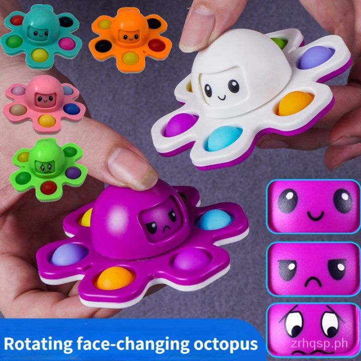 Flip Face-changing Octopus With light rotation Bubble Gyro Gyro ...