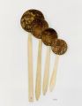 03 x Coconut Shell Kithul Spoons Handmade Eco Friendly Cooking Tool (Dark/Light). 