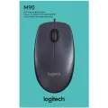 M90 Wired USB Mouse, 1K DPI Optical Tracking, Ambidextrous -Laptop – Black. 