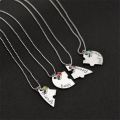 4 Pieces/Set Best Friend Necklace Fashion Ladies Pendant Necklace Bff Jewelry Matching Necklace Couple Friendship Necklace Gift. 