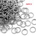 50Pcs 8mm Stainless Steel  Split Rings Open Single Jump Ring Connectors for DIY Jewelry Making High Quality. 