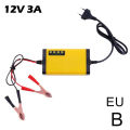 Battery Charger 12V 3A  Motorcycle Car Automatic Intelligent Fast Charging Pulse Repair 12V3A Portable Electric  Charger. 