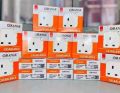 Orange 13A Plug Base Casablanca White  X5 Series 13A - 3 Hole Square Pin Switched Socket Outlet (100-1130) LIFE TIME WARRANTY. 