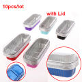 10pcs Aluminum Foil Baking Cake Box Cupcake Baking Pan Pudding Box With Lid ANLAN. 