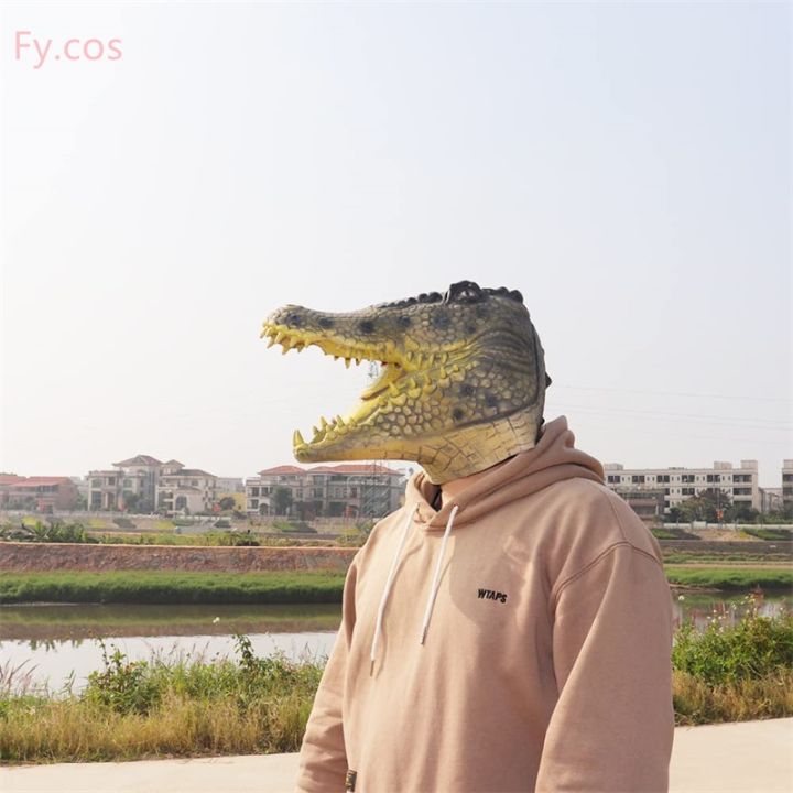 Alligator%20Mask%20Masquerade%20Party%20Adult%20Latex%20Reptile%20Animal%20Full%20Face%20Helmet%20Halloween%20Carnival%20Cosplay%20Crocodile%20Costume%20for%20Men%20-%20Image%204