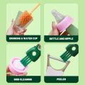 Innovative Fashionable 4 In 1 Multifunctional Detachable Long Handle Cup Bottle Cleaning Brush Simple Creative Carrot Baby Bottle Nipple Scrubber Household Cleaning Tools. 