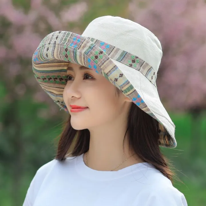 Reversible%20Fisherman%20Hat%20Sun%20Hat%20Female%20Summer%20Uv%20Protection%20Face%20Cover%20Sun-Proof%20Hat%20Outing%20and%20Biking%20Big%20Brim%20Sun%20Hat%20-%20Image%203