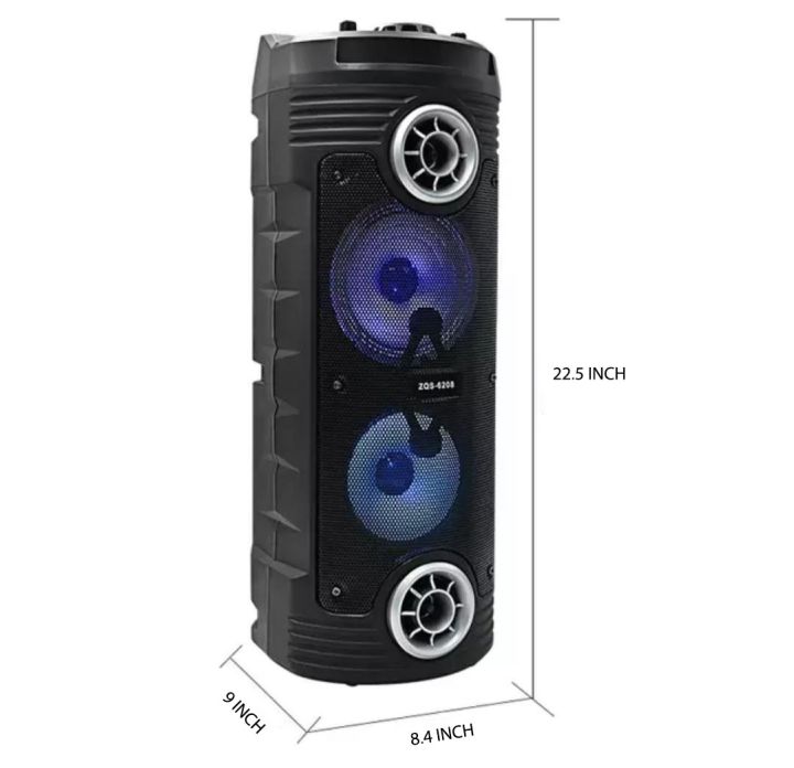 Super%20Bass%20Wireless%20ZQS-6208/Bluetooth%20Speaker/Karaoke/BT%20Speaker/Portable/Water%20Resistant/Big%20Sound/LED%20-%20Image%203